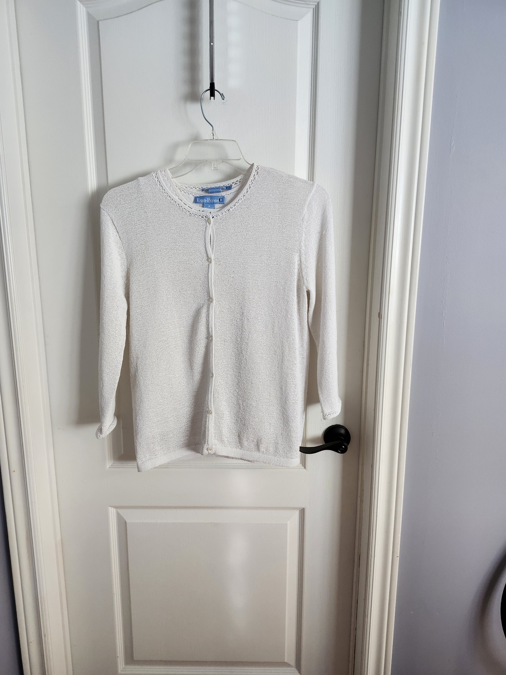Evan Picone White Knit Cardigan And Sleeveless Top
